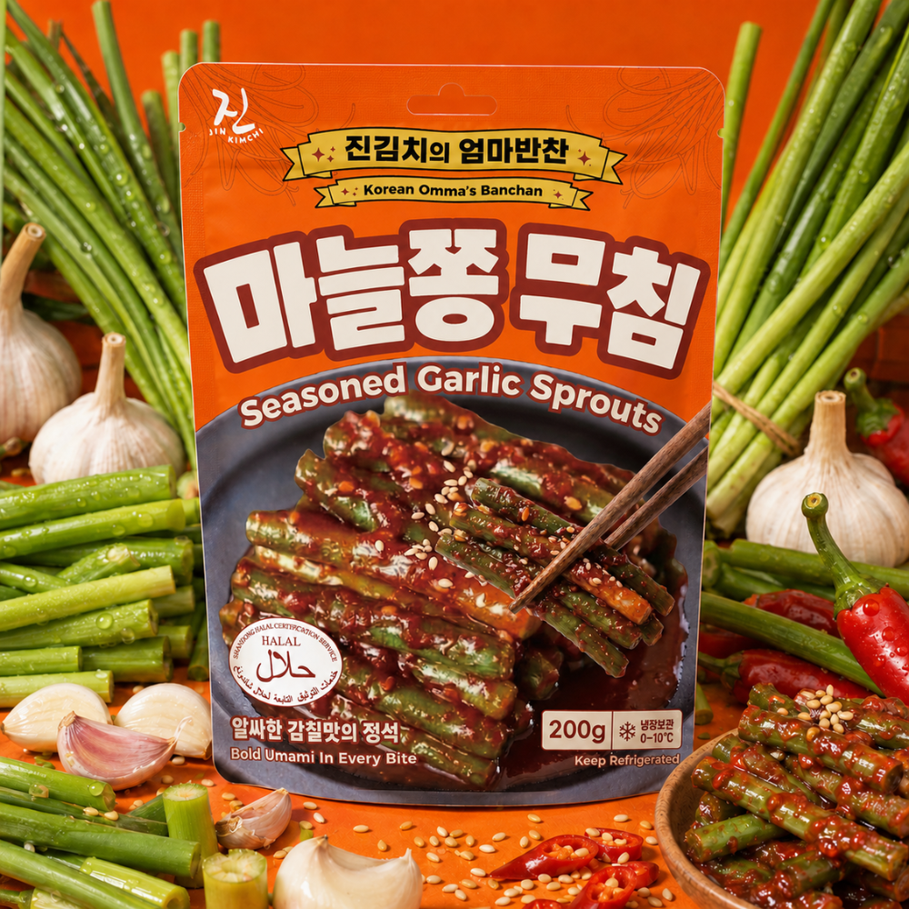 [HALAL] JIN Seasoned Garlic Sprouts 마늘쫑 무침 - 200g