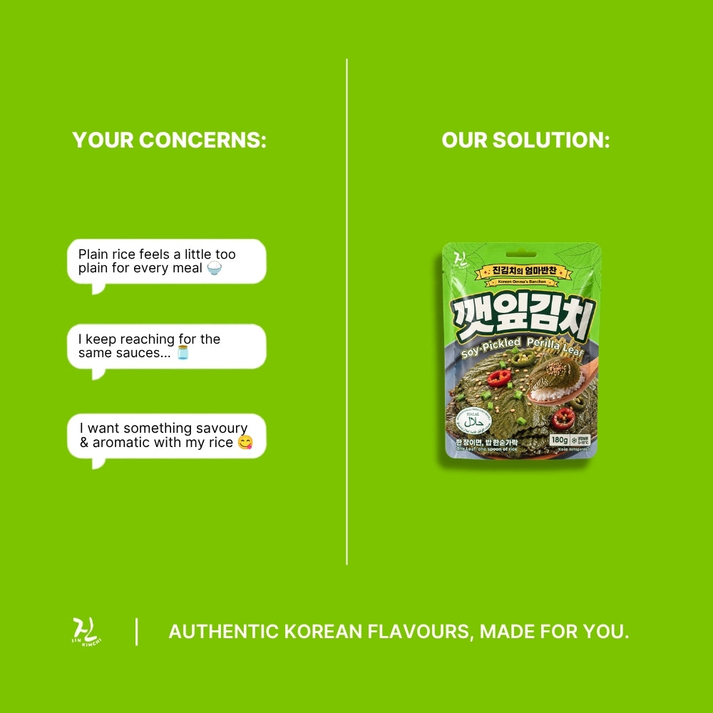 [HALAL] JIN Soy-Pickled Perilla Leaf 깻잎김치  - 180g